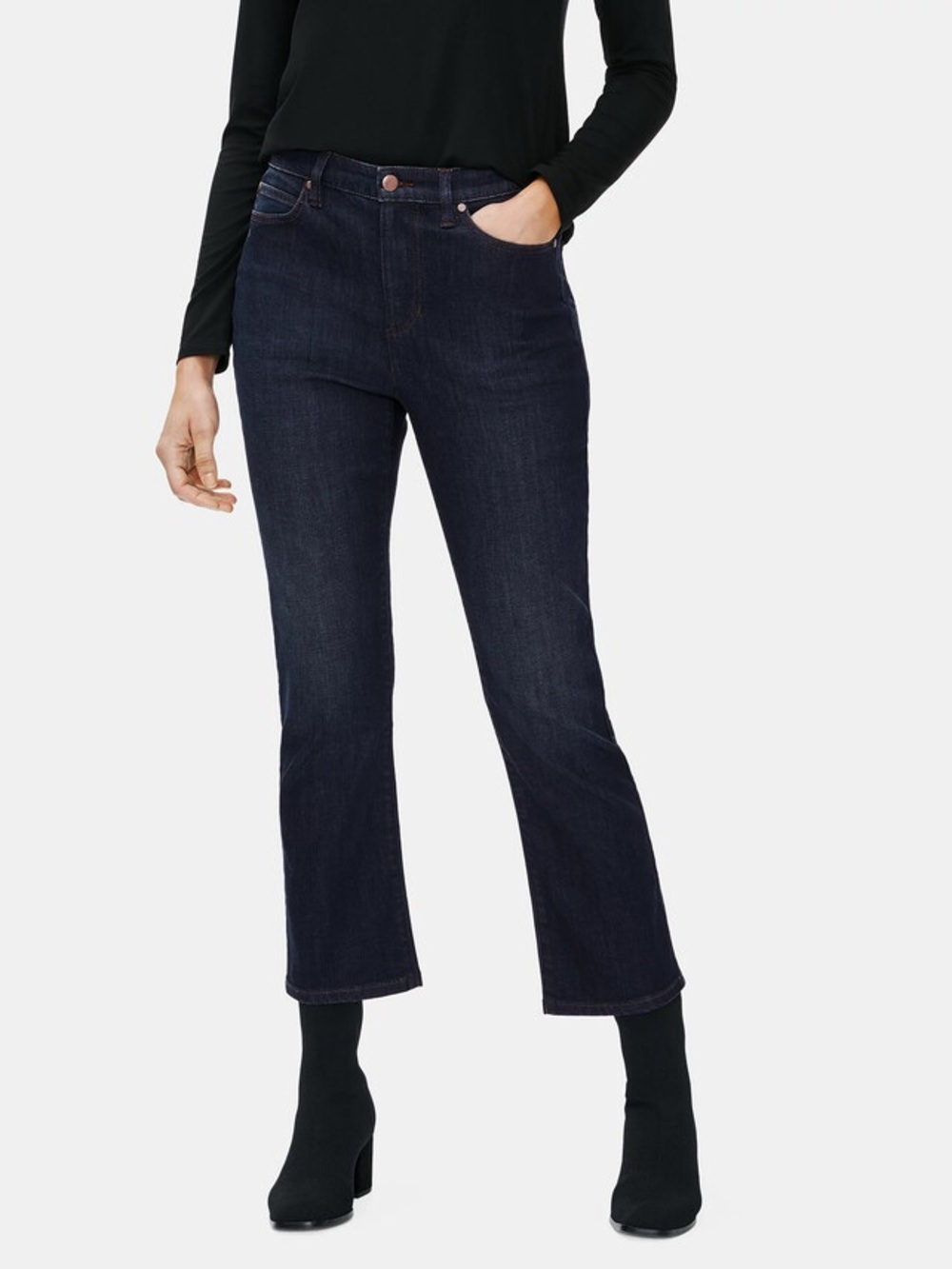 Eileen Fisher Organic Cotton Stretch Boot-Cut Jean Size M Utility Blue